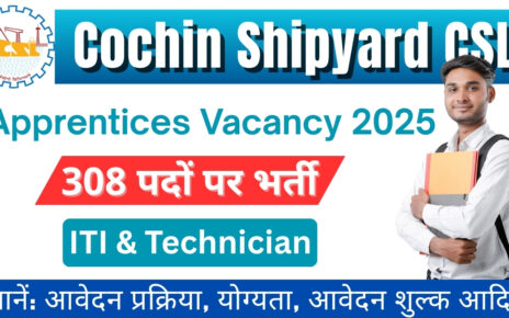 Cochin Shipyard CSL Apprentices Vacancy 2025