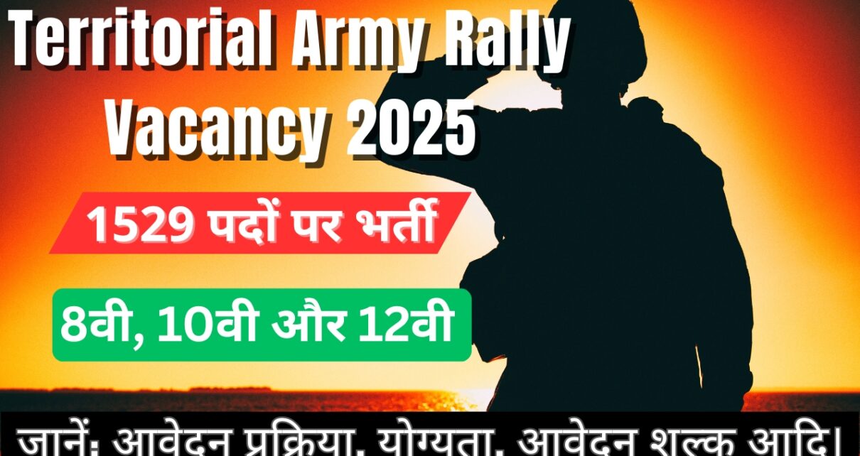 Territorial Army Rally Vacancy 2025